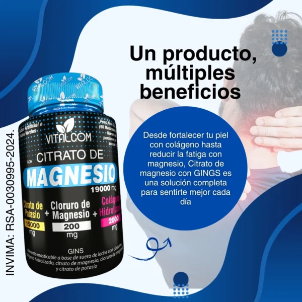 Citrato de Magnesio VITALCOM CAP